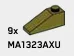 Slope Brick 33 1 x 3 with Stud on Top in Green, Olive Drab (Infinite Green) (Metallic)