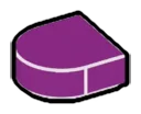 Tile Round 1 x 1 Half-Round in Purple, Imperial
