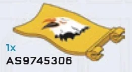 Flag: 1 x 4 x 6 - Yellow w/ Printed UNSC Fireteam Eagle Emblem in Multicolored