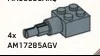 Connector Brick 2 x 2 with long axle on side in Gray, Light (Metallic)
