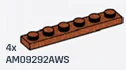 Plate 1 x 6 in Brown, Rust