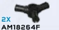 Connector: axle male:male:male in Black