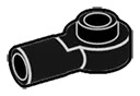 Plate 1 x 1 round with hollow horizontal peg in Grey, Charcoal