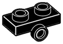 Bracket Plate 1 x 2 with one stud on side in Black