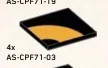 Tile 4 x 4 w/ Printed Yellow Macaroni Corner in Black