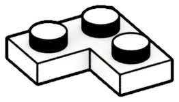 Plate 2 x 2 corner in White
