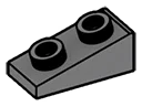 Slope Brick 25 1 x 2 with studs on slope in Gray, Dark (Flake)