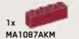 Brick 1 x 4 in Red, Dark (Flake)