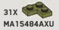 Plate 2 x 2 Corner in Green, Olive Drab (Infinite Green) (Metallic)