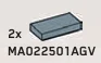 Tile 1 x 2 in Gray, Light (Metallic)