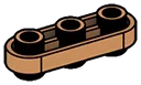 Plate 1 x 3 Connector: male:male with rounded corners in Brown, Light Nougat