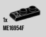 Plate Modified 1 x 2 with offset handle, type 01 in Black