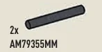 Bar 3 studs long, slightly rounded ends in Gray, Dark (Metallic)