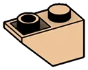 Slope Inverted Brick 45 1 x 2 in Brown, Light Tan