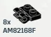 Plate Modified 1 x 2 with Dual Horizontal Clips on One Side in Black