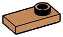 Plate Modified 1 x 2 with one stud, offset in Brown, Light Nougat
