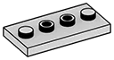 Plate Modified 2 x 4 with 4 studs in Gray, Dull