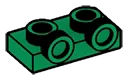 Bracket Plate 1 x 2 with two studs on side, ascending in Green, Forest