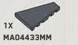 Tile Wedge 3 x 4 without right corner in Gray, Dark (Metallic)