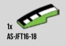 Slope 1 x 3 curved, black stripe with white detail at left in Green, Soft Grass