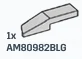 Wedge 1 x 4 with Tapered Edge Right in Gray, Dull