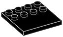 Plate 4 x 4 with studs on half in Black