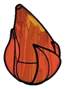 Scenery piece: flame, medium plume on single stud mounting in Orange (Translucent)