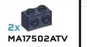 Brick Modified 1 x 2 with side studs in Blue, Smoke (Flake)