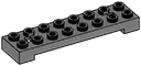 Brick 2 x 8 two-thirds-height with notch for die-cast plate in Gray, Dark (Flake)