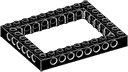 Connector: brick 8 x 10 with open center 6 x 8 in Black