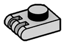Hinge plate 1 x 1 with 3 fingers in Gray, Dull