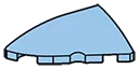 Slope brick 2 x 3 curved slope corner round, left in Blue, Deep Pastel
