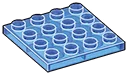 Plate 4 x 4 in Blue, Cyan (Translucent)