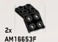 Bracket 2 x 2 - 2 x 2 sloped with studs in Black
