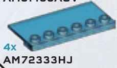 Plate Modified 1 x 6 with hollow studs and horizontal panel in Cyan (Translucent)