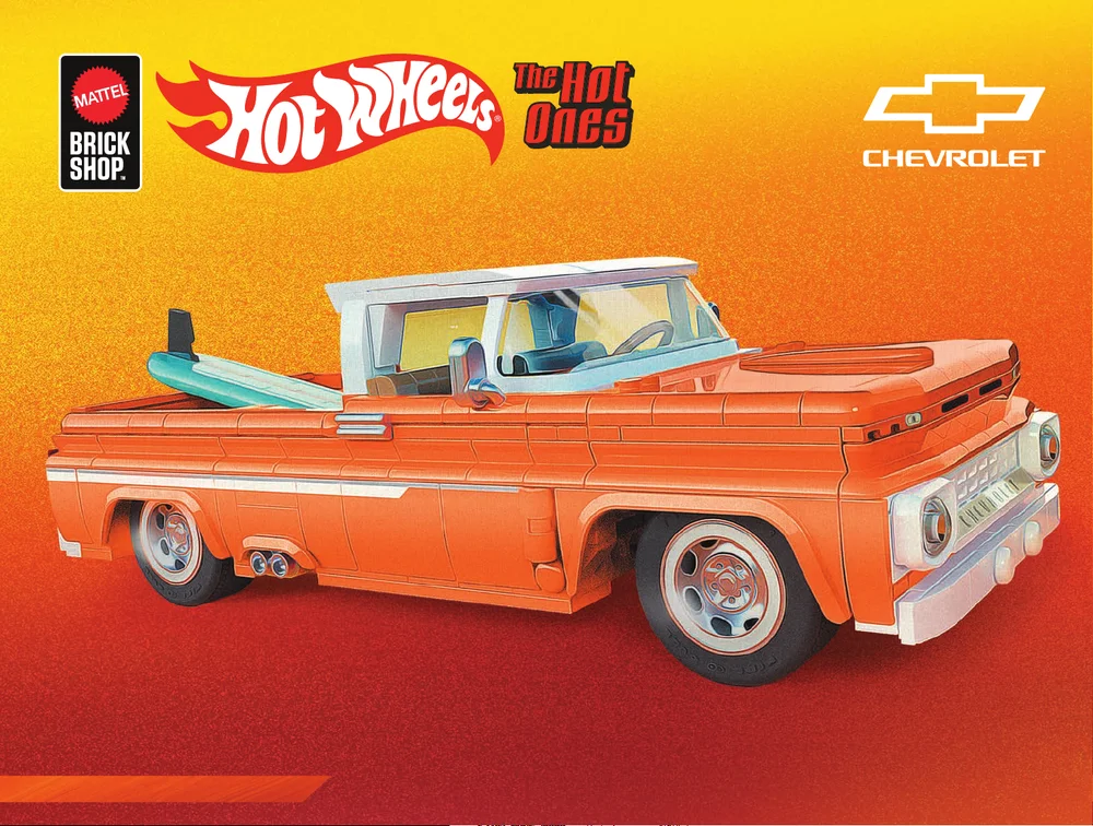 Instruction booklet for JFT20 Mattel Brick Shop Hot Wheels Custom ’62 Chevy Pickup Building Set