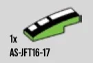 Slope 1 x 3 curved, black stripe with white detail at right in Green, Soft Grass