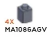 Brick 1 x 1 in Gray, Light (Metallic)