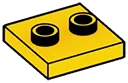 Plate 2 x 2 with two studs, center in Yellow, Lemon