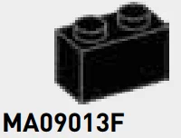 Brick 1 x 2 in Black