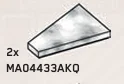 Tile Wedge 3 x 4 without left corner in White with Black Marbling (Camo)