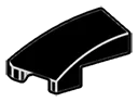 Wedge 25 1 x 2 Curved Slope, Left in Black