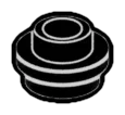 Plate Round 1 x 1 with Open Stud in Black