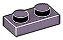 Plate 1 x 2 in Purple, Dark