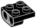 Tech: plate 2 x 2 with axle holes adjacent, new in Black