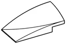 Slope tile 2 x 4 with rounded prominence, left in White