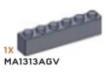 Brick 1 x 6 in Gray, Light (Metallic)