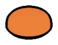 Tile Round 1 x 1 Dome, Low in Orange, Bright