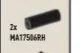 Connector: pipe, small 2 studs long in Black (Metallic)