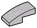 Slope 1 x 1 x 2 two-thirds height with curved slope in Gray, Steel